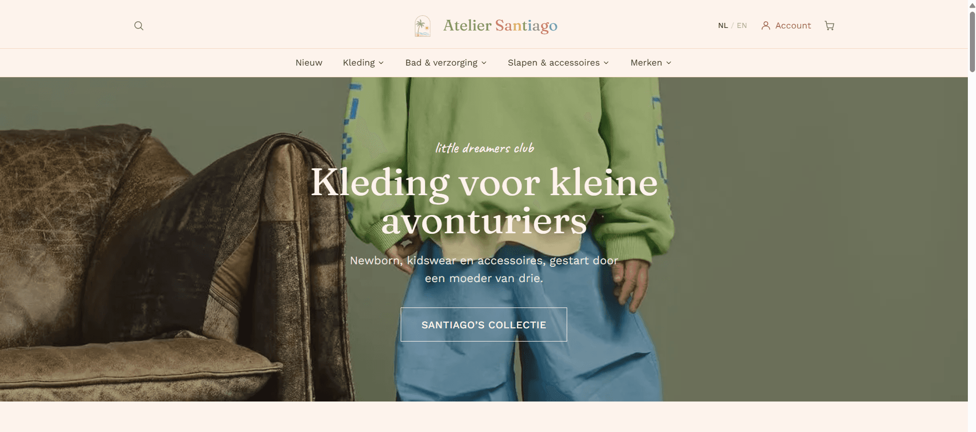 Homepage van Atelier Santiago