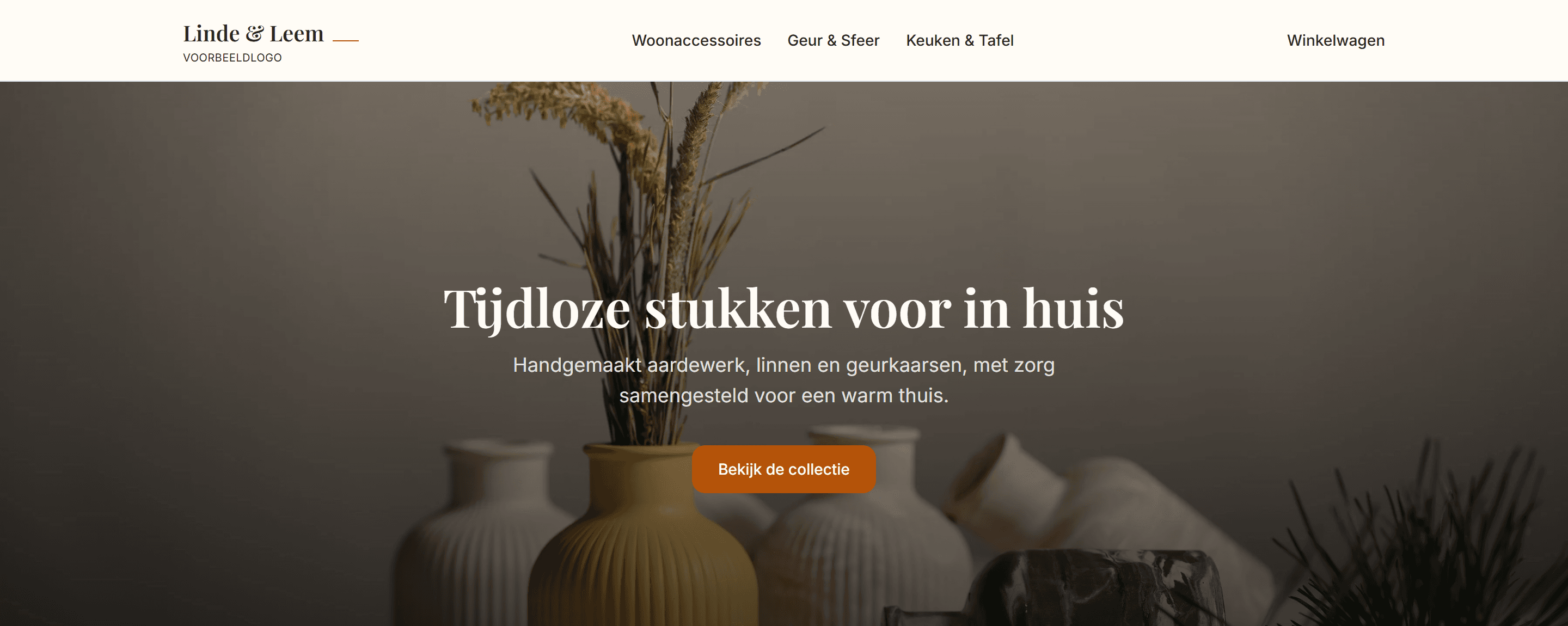 Voorbeeld van een webshop die op Cemyno draait